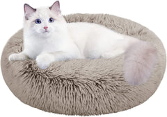 Washable Round Pet Bed – 20” Cat Bed & Small to Medium Dog Bed, Slip-Resistant - Majestic Dog & Cat Pet Boutique