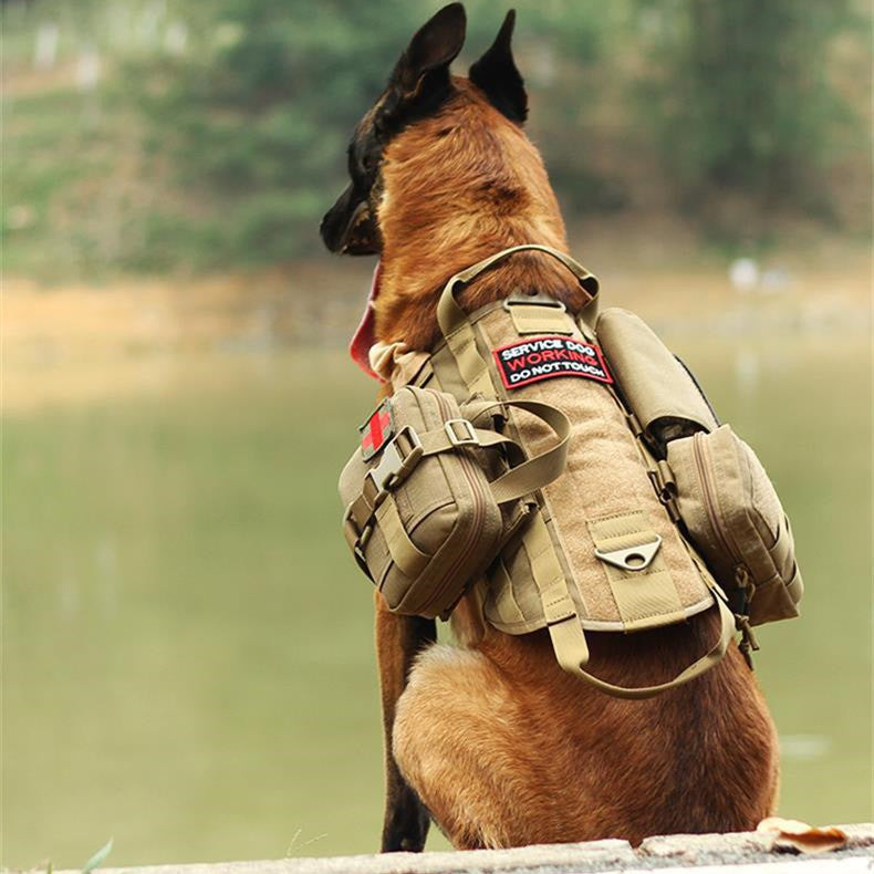 Ihrtrade Tactical Dog Harness – Adjustable Military Molle Vest - Majestic Dog & Cat Pet Boutique