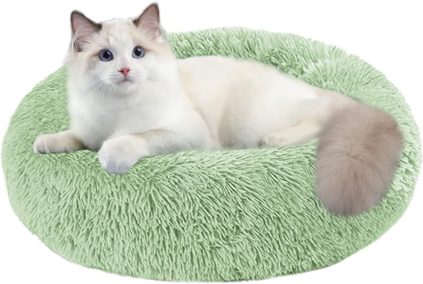 Washable Round Pet Bed – 20” Cat Bed for Indoor Cats & Small to Medium Dogs, Slip-Resistant