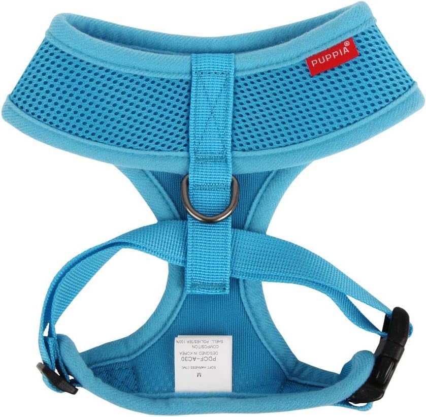 Soft Dog Harness No Choke Over-The-Head Triple Layered Breathable Mesh Adjustable Chest Belt and Quick-Release Buckle, Sky Blue, X-Small - Majestic Dog & Cat Pet Boutique