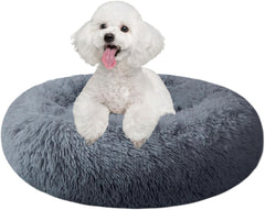 Washable Round Pet Bed – 20” Cat Bed for Indoor Cats & Small to Medium Dogs, Slip-Resistant