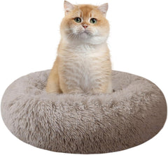 Washable Round Pet Bed – 20” Cat Bed & Small to Medium Dog Bed, Slip-Resistant - Majestic Dog & Cat Pet Boutique