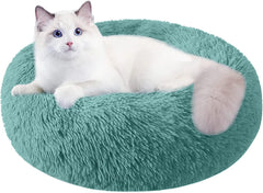 Washable Round Pet Bed – 20” Cat Bed for Indoor Cats & Small to Medium Dogs, Slip-Resistant