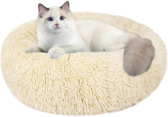 Washable Round Pet Bed – 20” Cat Bed & Small to Medium Dog Bed, Slip-Resistant - Majestic Dog & Cat Pet Boutique