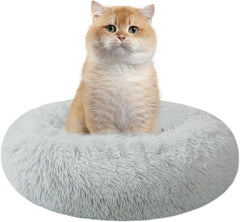 Washable Round Pet Bed – 20” Cat Bed for Indoor Cats & Small to Medium Dogs, Slip-Resistant