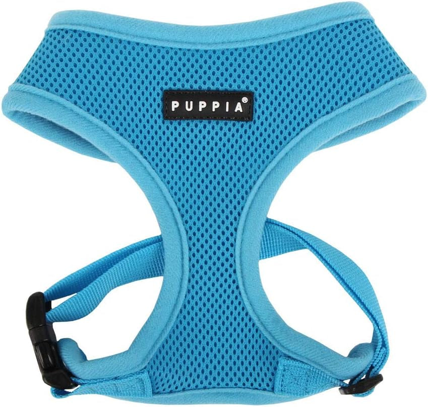 Soft Dog Harness No Choke Over-The-Head Triple Layered Breathable Mesh Adjustable Chest Belt and Quick-Release Buckle, Sky Blue, X-Small - Majestic Dog & Cat Pet Boutique