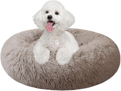 Washable Round Pet Bed – 20” Cat Bed for Indoor Cats & Small to Medium Dogs, Slip-Resistant