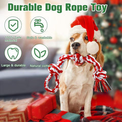 UPSKY Christmas Dog Rope Toys ,Dental Cleaning Chew Toys, Dog Tug Toy for Boredom, Dog Rope Toys for Medium Large Pet - Majestic Dog & Cat Pet Boutique