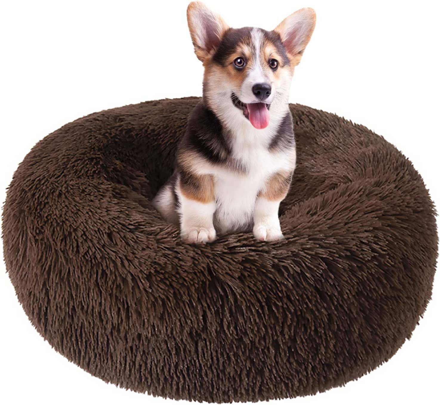 Washable Round Pet Bed – 20” Cat Bed & Small to Medium Dog Bed, Slip-Resistant - Majestic Dog & Cat Pet Boutique