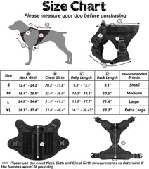 Tactical Dog Harness for Large, Heavy Duty Pet Harness with Handle, No-Pull Service Vest Large Breed, Adjustable Military Dog Vest for Training Hunting Walking, Black, L - Majestic Dog & Cat Pet Boutique