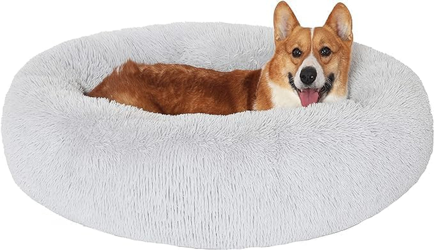 Dog & Cat Bed, Calming Anti-Anxiety Pet Bed for Small Dogs, Fluffy Donut Cushion for Small and Medium Pets (20")