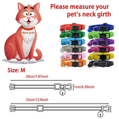 Colorful Breakaway Pet Collars, 12Pcs/Set Safety Buckle Puppy Collars Kitten Collar, Mixed Colors Nylon Pet Collars, Pet Stuff - Majestic Dog & Cat Pet Boutique