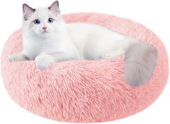 Washable Round Pet Bed – 20” Cat Bed & Small to Medium Dog Bed, Slip-Resistant - Majestic Dog & Cat Pet Boutique