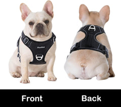 Dog Harness No Pull, Adjustable Pet Vest Harness, Super Soft Material with Vertical Handle Easy Control, Reflective Night Walking, 2 Leash Clips for Medium Sized Dogs, Black, M - Majestic Dog & Cat Pet Boutique