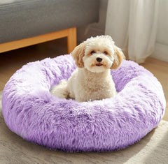 Dog & Cat Bed, Calming Anti-Anxiety Pet Bed for Small Dogs, Fluffy Donut Cushion for Small and Medium Pets (20")