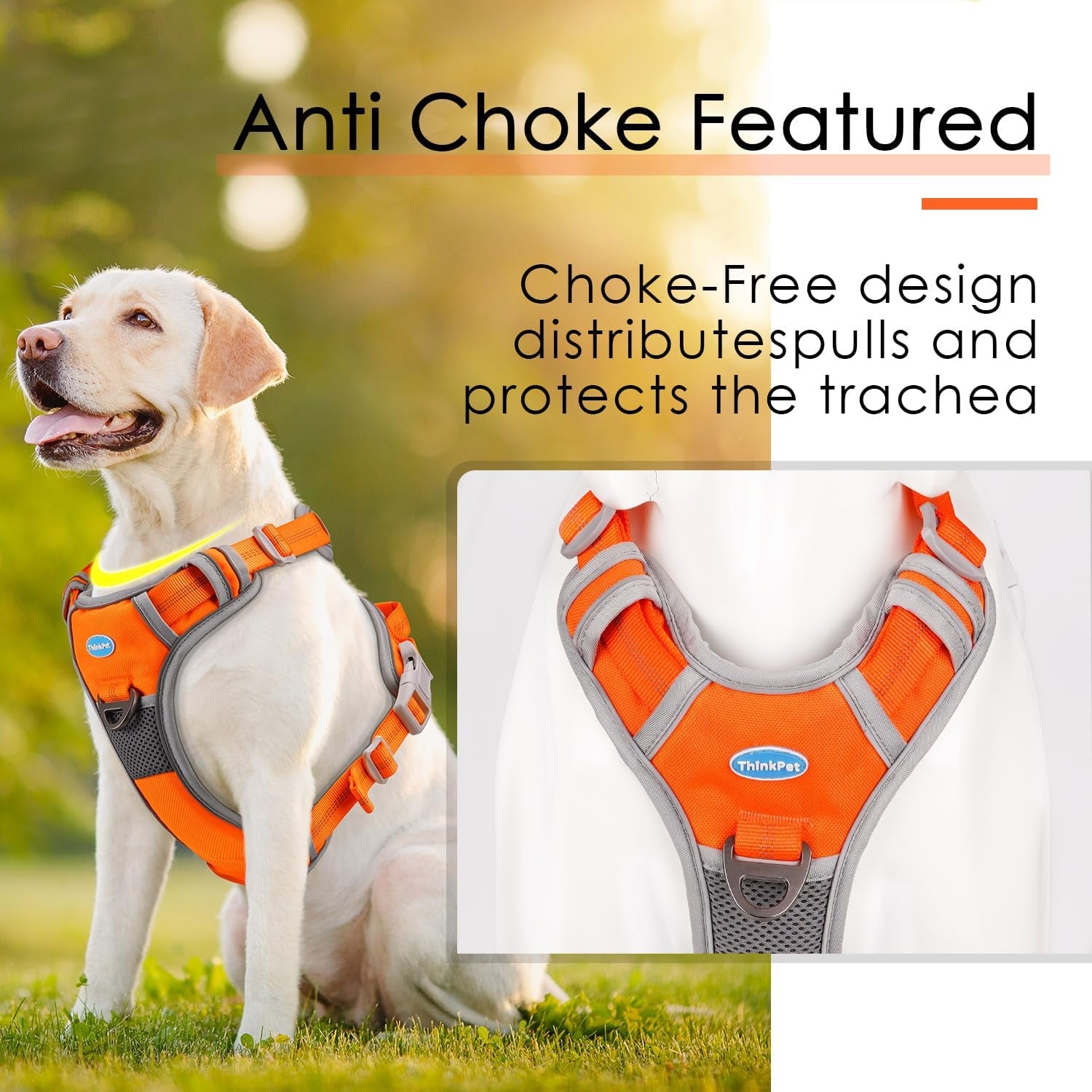 No Pull Harness Breathable Sport Vest with Handle-Dog Harnesses Reflective Adjustable for Medium Large Dogs