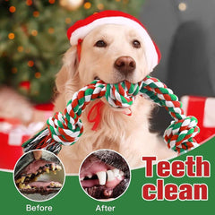 UPSKY Christmas Dog Rope Toys ,Dental Cleaning Chew Toys, Dog Tug Toy for Boredom, Dog Rope Toys for Medium Large Pet - Majestic Dog & Cat Pet Boutique