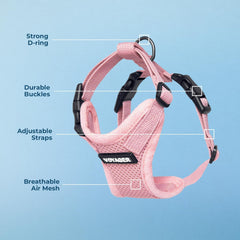 Voyager Step-In Lock Pet Harness - All Weather Mesh, Adjustable Step in Harness for Cats and Dogs by - Pink, M - Majestic Dog & Cat Pet Boutique