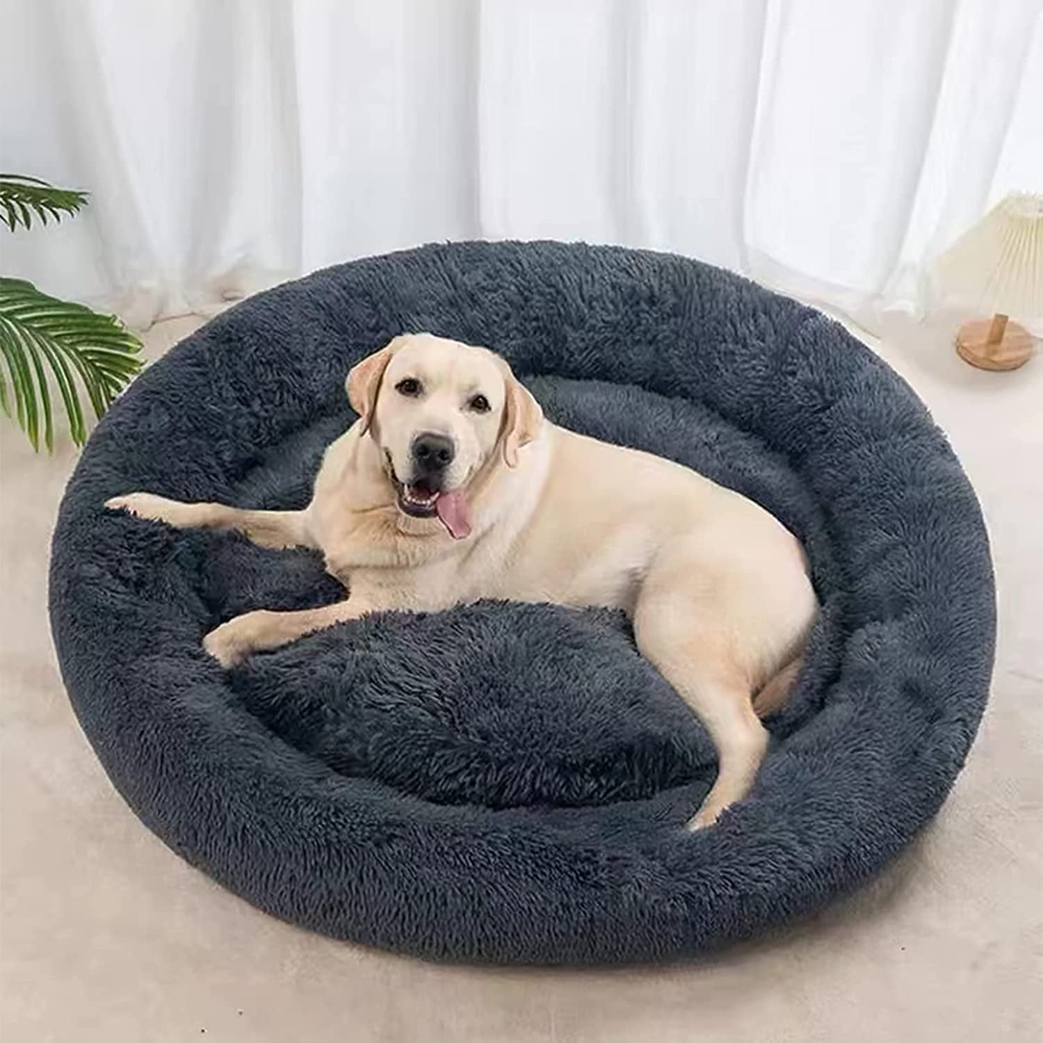 Washable Round Pet Bed – 20” Cat Bed & Small to Medium Dog Bed, Slip-Resistant - Majestic Dog & Cat Pet Boutique