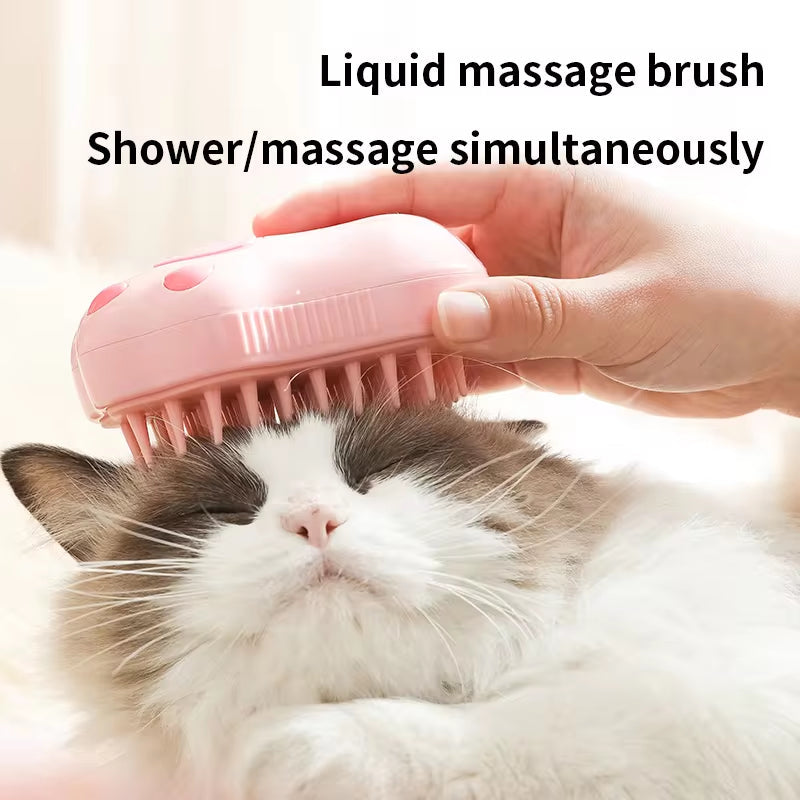 3 in 1 Pet Brush Cat Steam Brush Comb Dog Brush Electric Spray Cat Hair Brushes Massage Pet Grooming Hair Removal Combs - Majestic Dog & Cat Pet Boutique