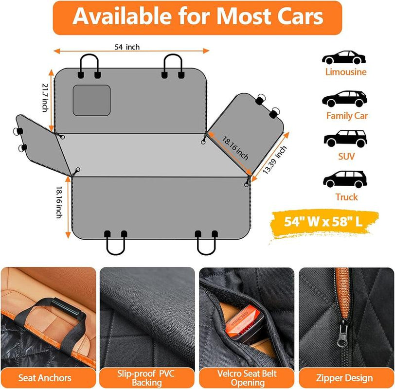 6 in 1 Convertible Dog Car Seat Cover for Complete Protection - Majestic Dog & Cat Pet Boutique