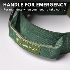 Tactical Dog Collar - Heavy Duty, Premium Quality, Thick and Durable for Large and Medium Dogs - Solid Green - S - Majestic Dog & Cat Pet Boutique