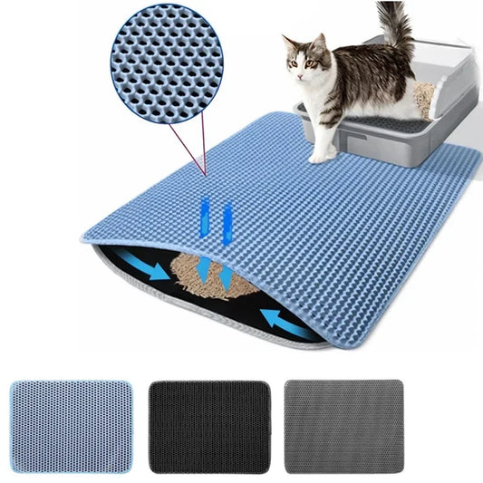 "Double Layer Waterproof Cat Litter Mat – Non-Slip & Washable"