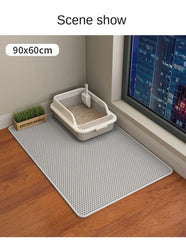 "Double Layer Waterproof Cat Litter Mat – Non-Slip & Washable"