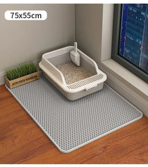 "Double Layer Waterproof Cat Litter Mat – Non-Slip & Washable"