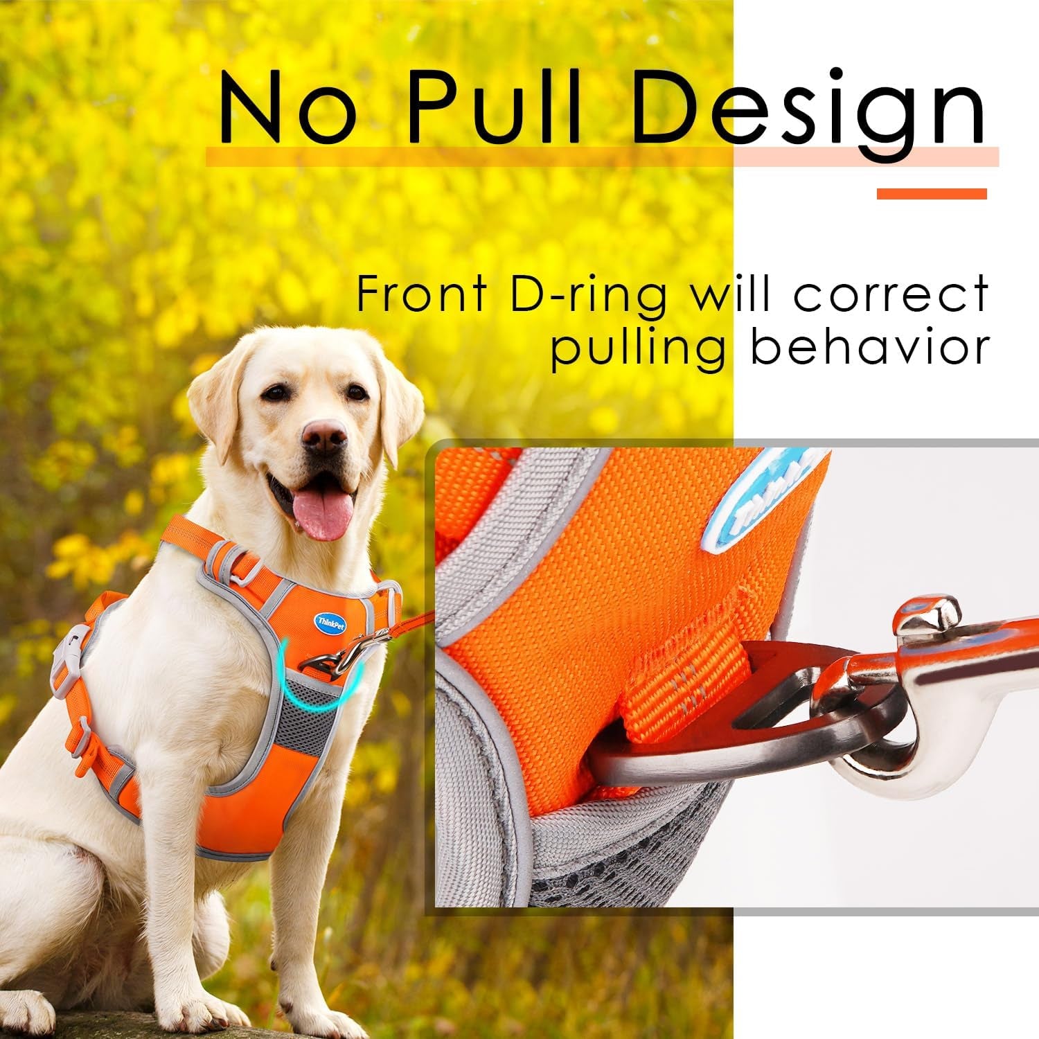 No Pull Harness Breathable Sport Vest with Handle-Dog Harnesses Reflective Adjustable for Medium Large Dogs