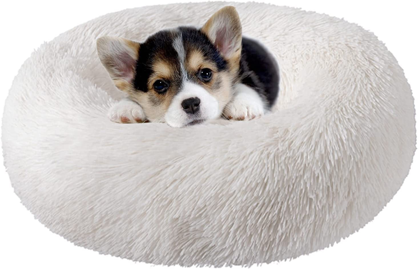 Washable Round Pet Bed – 20” Cat Bed & Small to Medium Dog Bed, Slip-Resistant - Majestic Dog & Cat Pet Boutique