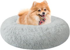 Washable Round Pet Bed – 20” Cat Bed for Indoor Cats & Small to Medium Dogs, Slip-Resistant