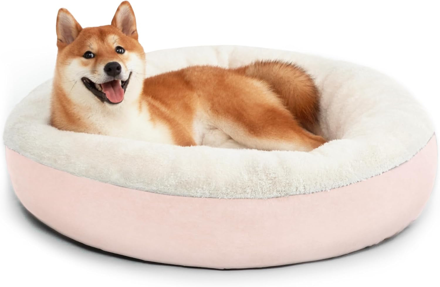 round Donut Cat and Dog Cushion Bed, 20In Bed for Cats or Small Dogs, Anti-Slip & Water-Resistant Bottom, Super Soft Durable Fabric Pet Beds, Washable Luxury Cat & Dog Bed Gray