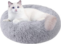 Washable Round Pet Bed – 20” Cat Bed & Small to Medium Dog Bed, Slip-Resistant - Majestic Dog & Cat Pet Boutique