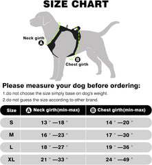 Dog/Pet Harnesses No Pull with Dog Collar, Adjustable Reflective Oxford Outdoor Vest, Front/Back Leash Clips for Small, Medium, Large, Extra Large Dogs, Easy Control Handle for Walking