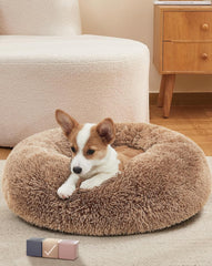 Calming Donut Dog Bed – Plush Pillow for Small & Medium Pets, Washable Cover, Anti-Slip Bottom (23”) - Majestic Dog & Cat Pet Boutique