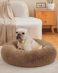 Calming Donut Dog Bed – Plush Pillow for Small & Medium Pets, Washable Cover, Anti-Slip Bottom (23”) - Majestic Dog & Cat Pet Boutique