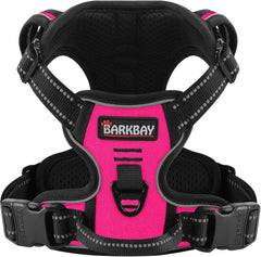 No Pull Pet Harness Dog Harness Adjustable Outdoor Pet Vest 3M Reflective Oxford Material Vest for PINK Dogs Easy Control for Small Medium Large Dogs (L) - Majestic Dog & Cat Pet Boutique