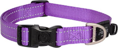 Reflective Dog Collar for Large Dogs, Adjustable from 13-22 Inches, Purple - Majestic Dog & Cat Pet Boutique